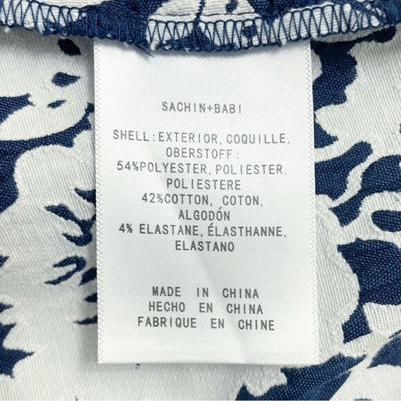 Anthropologie Sachin + Babi Women's Skirt Size 2 Navy & White Floral Flowy Hi Lo - Picture 14 of 16